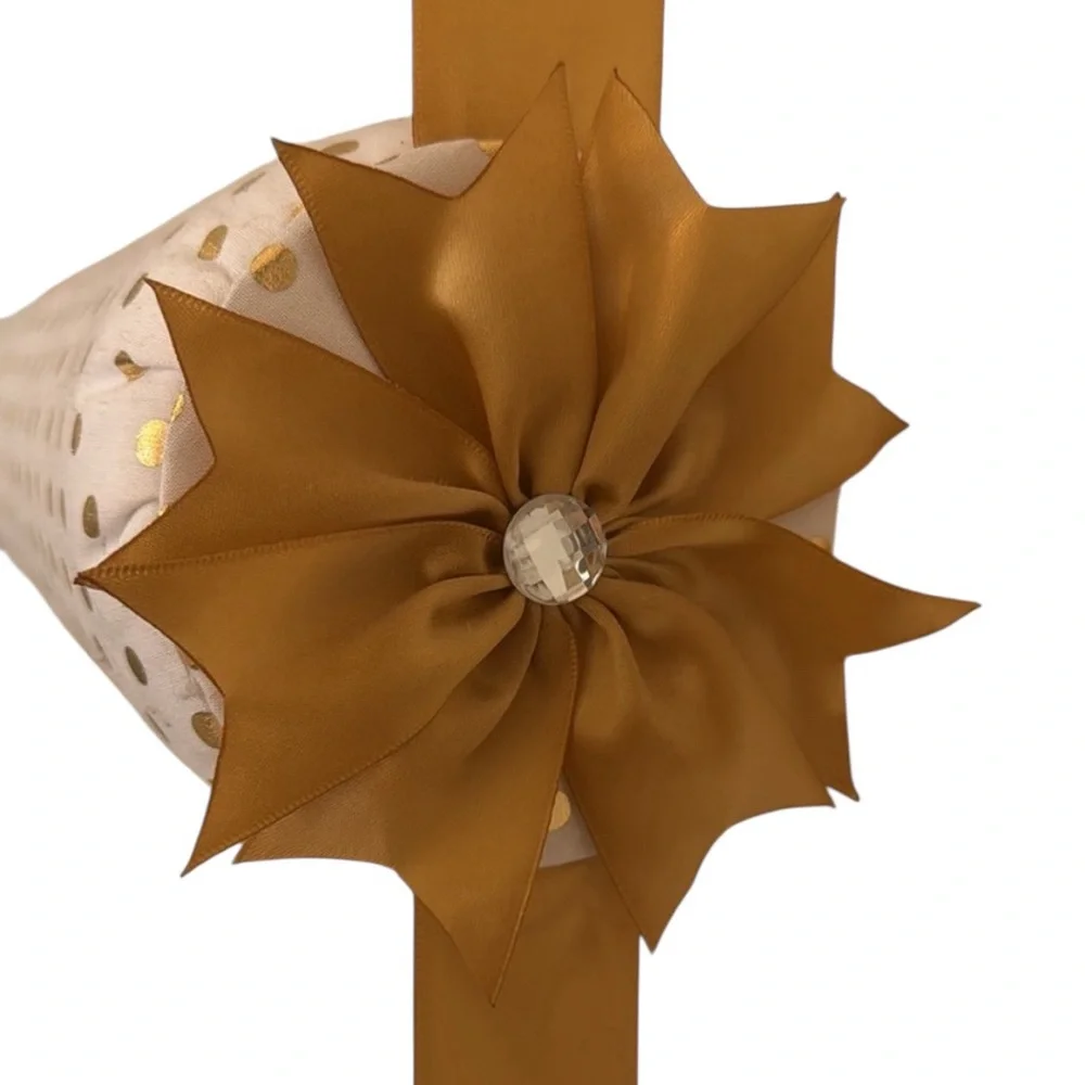 Etsy Handmade Extra Large 4-tier Headband Organizer- Gold Polka-Dot- Like New!